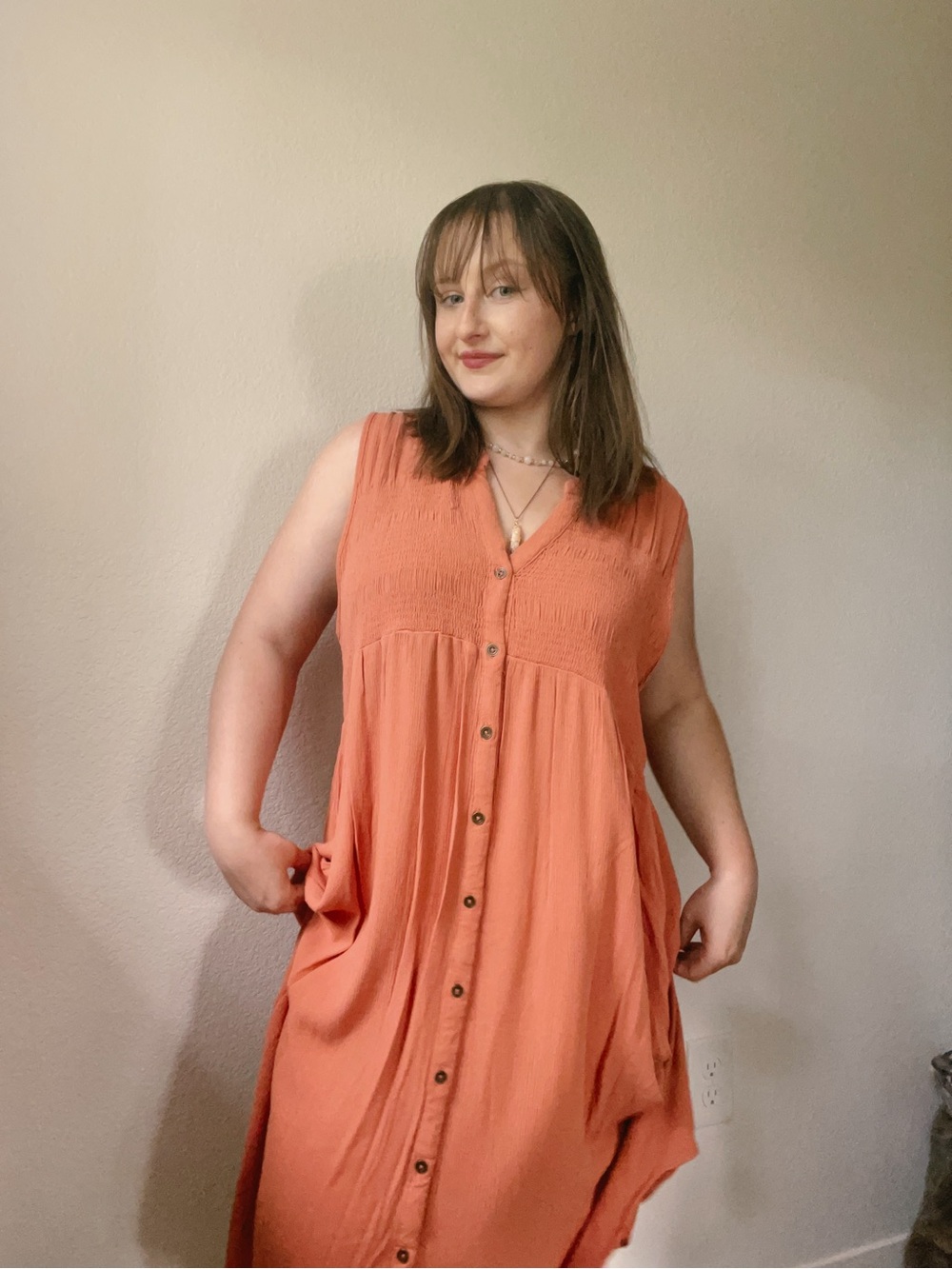 Burnt Orange Knox Rose Dress